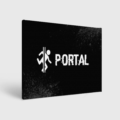 Холст прямоугольный Portal glitch на темном фоне по-горизонтали, цвет 3D печать