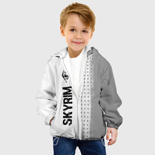 Детская куртка 3D Skyrim glitch на светлом фоне по-вертикали, цвет белый - фото 3
