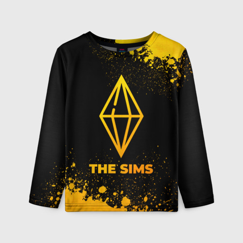 Детский лонгслив 3D The Sims - gold gradient, цвет 3D печать