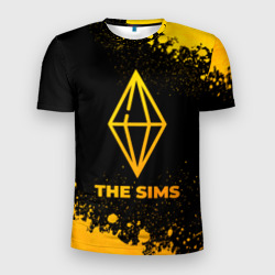 Мужская футболка 3D Slim The Sims - gold gradient