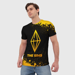 Мужская футболка 3D The Sims - gold gradient - фото 2