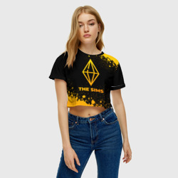 Женская футболка Crop-top 3D The Sims - gold gradient - фото 2