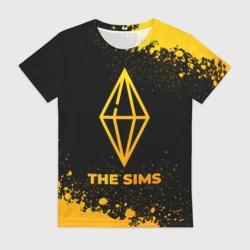 Женская футболка 3D The Sims - gold gradient