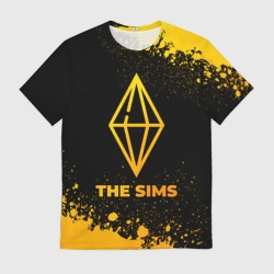 Мужская футболка 3D The Sims - gold gradient