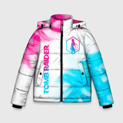 Зимняя куртка для мальчиков 3D Tomb Raider neon gradient style вертикально