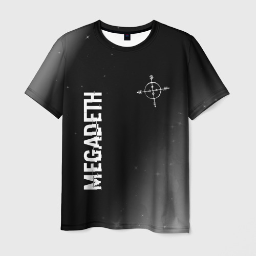 Мужская футболка 3D Megadeth glitch на темном фоне вертикально, цвет 3D печать
