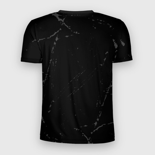 Мужская футболка 3D Slim с принтом Radiohead glitch на темном фоне, вид сзади #1