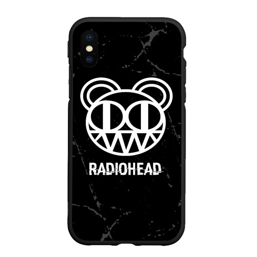 Чехол для iPhone XS Max матовый Radiohead glitch на темном фоне