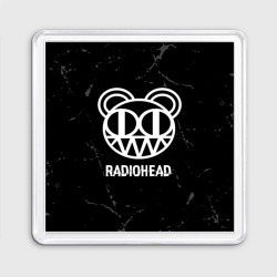 Магнит 55*55 Radiohead glitch на темном фоне