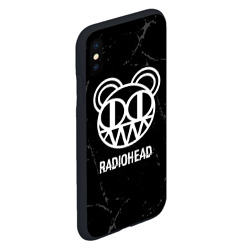 Чехол для iPhone XS Max матовый Radiohead glitch на темном фоне - фото 2