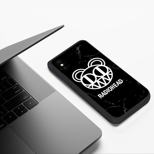 Чехол для iPhone XS Max матовый Radiohead glitch на темном фоне - фото 5