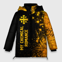 Женская зимняя куртка Oversize My Chemical Romance - gold gradient по-вертикали