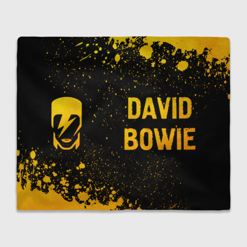 Плед с принтом David Bowie - gold gradient по-горизонтали, вид спереди №1
