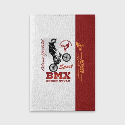 Обложка для паспорта матовая кожа BMX urban style, цвет голубой