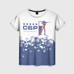 Женская футболка 3D СБР - Союз Биатлонистов России