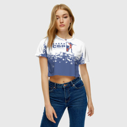 Женская футболка Crop-top 3D СБР - Союз Биатлонистов России - фото 2