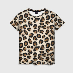 Леопардовый окрас  – Женская футболка 3D с принтом купить со скидкой в -26%