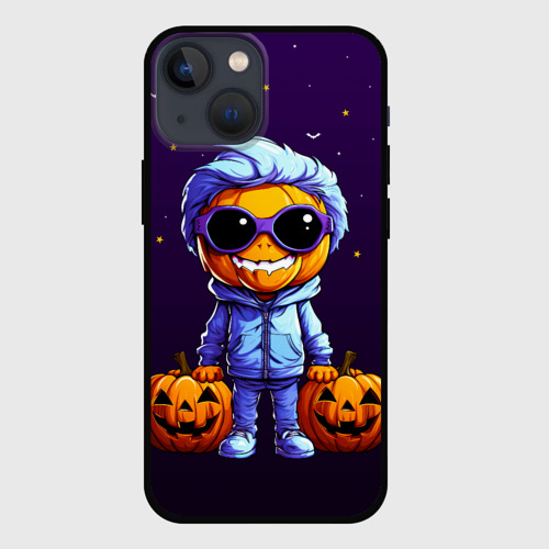 Чехол для iPhone 13 mini с принтом Happy pumpkin, вид спереди #2