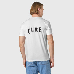 Футболка с принтом The Cure - A Band для мужчины, вид на модели сзади №2. Цвет основы: белый
