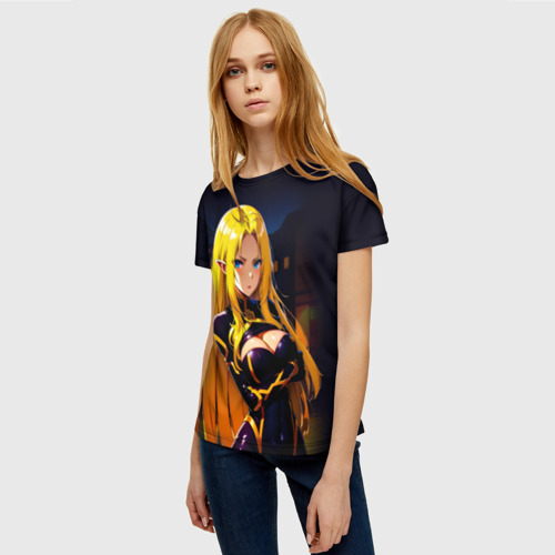 Женская футболка 3D с принтом Альфа - Сад теней, фото на моделе #1