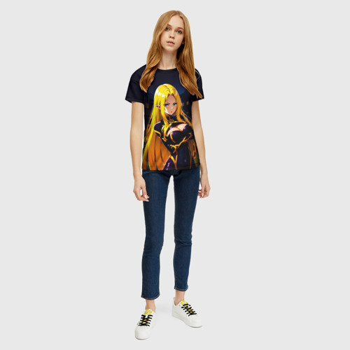Женская футболка 3D с принтом Альфа - Сад теней, вид сбоку #3