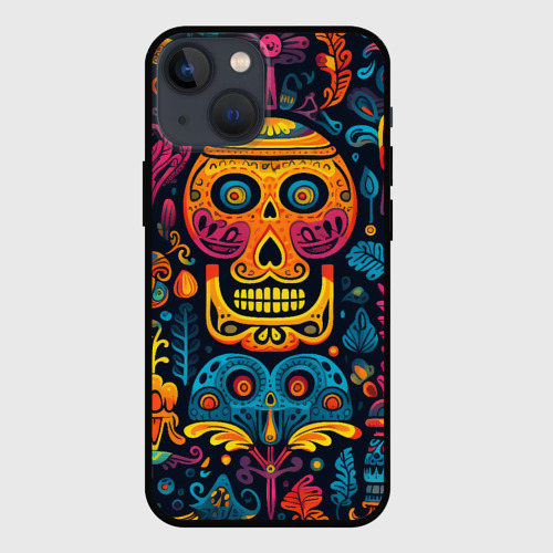 Чехол для iPhone 13 mini с принтом Узор в мексиканском стиле, вид спереди #2