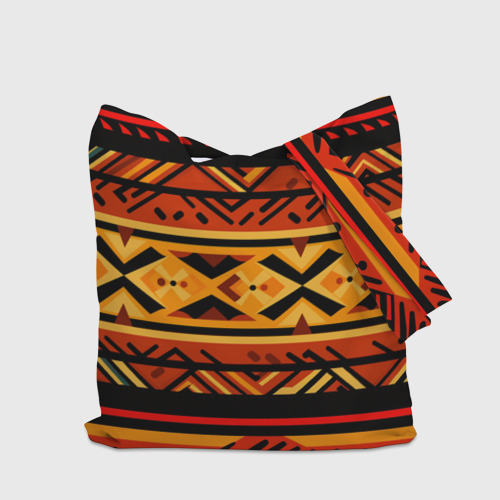 Шоппер 3D с принтом Узор в этническом стиле масаев, вид сзади #2