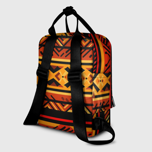 Женский рюкзак 3D с принтом Узор в этническом стиле масаев, вид сзади #1