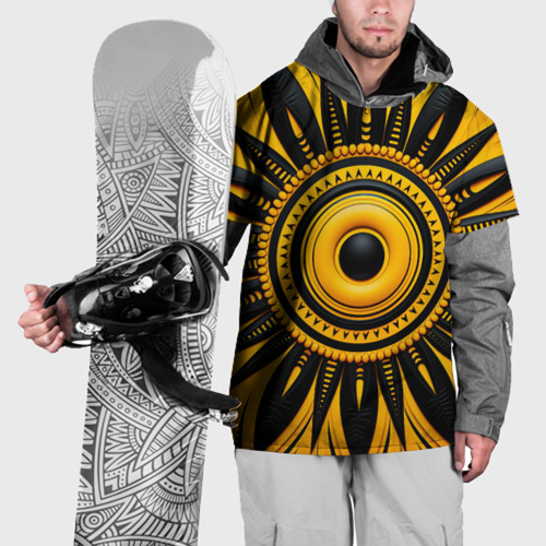 Накидка на куртку 3D Желто-черный узор в африканском стиле, цвет 3D печать