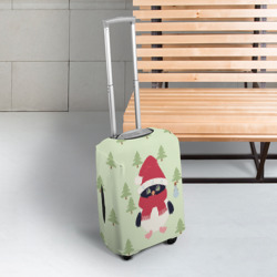 Чехол для чемодана 3D Пингвин в лесу со снеговиком - фото 2