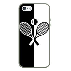 Чехол для iPhone 5/5S матовый Теннис - чёрно белое