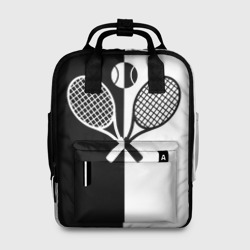 Женский рюкзак 3D Теннис - чёрно белое