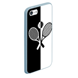 Чехол для iPhone 5/5S матовый Теннис - чёрно белое - фото 2