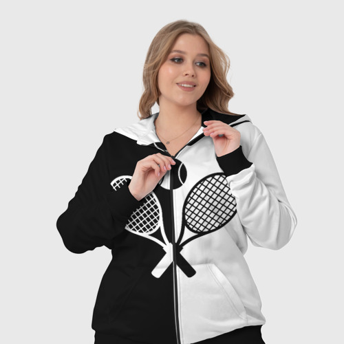Женский костюм 3D Теннис - чёрно белое, цвет черный - фото 7