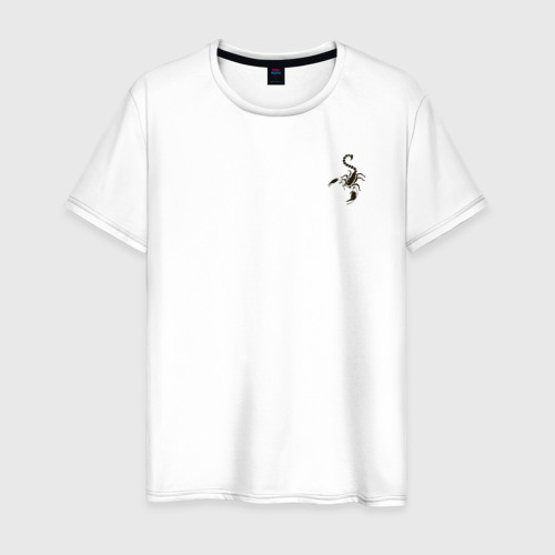 Мужская футболка из хлопка с принтом Зодиакальный скорпион, вид спереди №1