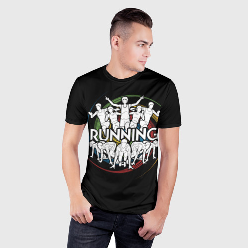 Мужская футболка 3D Slim Running, цвет 3D печать - фото 3