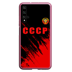 Чехол для Honor 20 СССР герб брызги красок