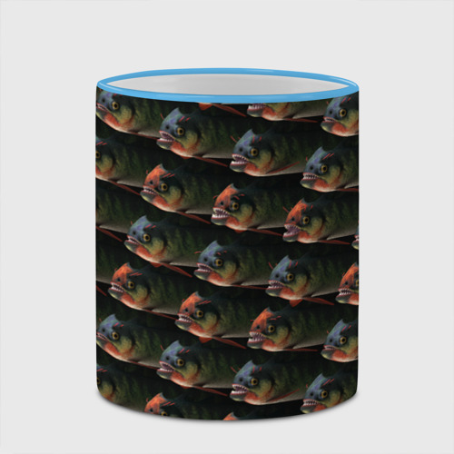 Кружка с полной запечаткой Зубастые рыбы, цвет Кант небесно-голубой - фото 4