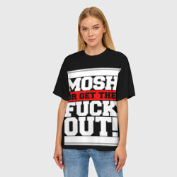 Женская футболка oversize 3D Mosh or get out - фото 2