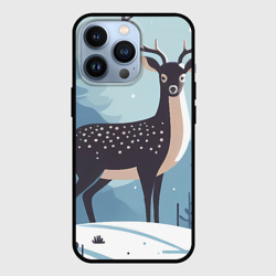 Чехол для iPhone 13 Pro Зимняя сказка олень в лесу