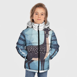 Зимняя куртка для мальчиков 3D Зимняя сказка олень в лесу - фото 2