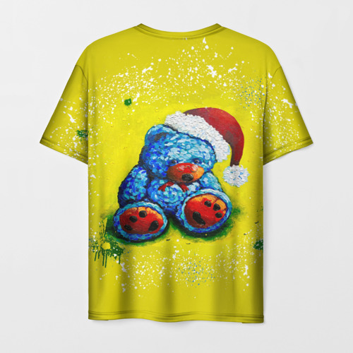 Мужская футболка 3D с принтом Плюшевый Санта Клаус, вид сзади #1