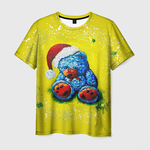Мужская футболка 3D с принтом Плюшевый Санта Клаус, вид спереди #2