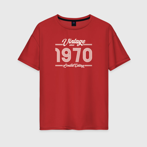 Женская футболка хлопок Oversize Лимитированный выпуск 1970, цвет красный