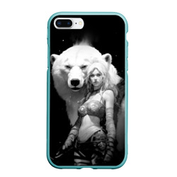 Чехол для iPhone 7Plus/8 Plus матовый Блондинка с большим белым медведем