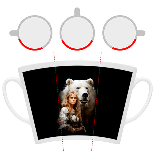 Кружка Латте Славянка с большим белым медведем - фото 6