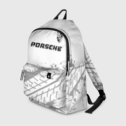 Рюкзак 3D Porsche speed на светлом фоне со следами шин посередине