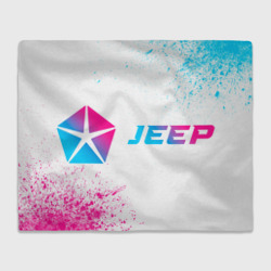 Плед 3D Jeep neon gradient style по-горизонтали