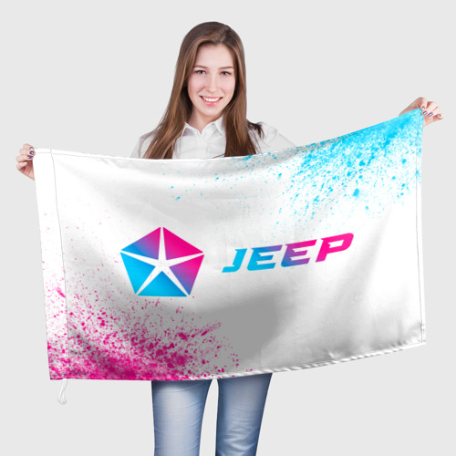Флаг 3D Jeep neon gradient style по-горизонтали