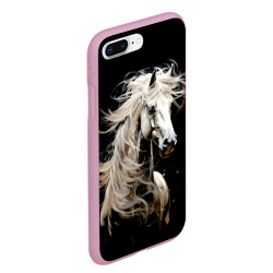 Чехол для iPhone 7Plus/8 Plus матовый Лошадь белая в ночи - фото 2